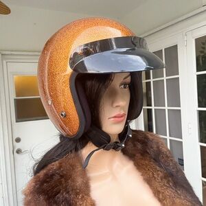 Daytona 3/4open face Sparkling Orange Motorcycle Helmet with removable shield